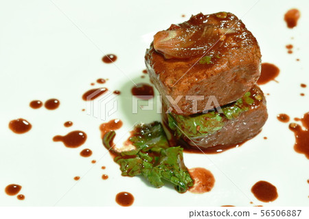 salt picked tofu with red sauce salad on plate 56506887