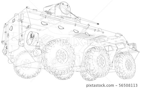 Military machine. EPS10 format. Vector created of 3d 56508113