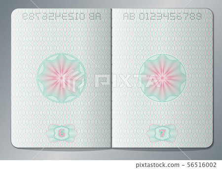 Paper passport open blank pages vector template Paper passport open blank pages vector template 56516002