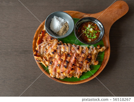 Grilled beef steak with spicy sauce Grilled beef steak with spicy sauce 56518267