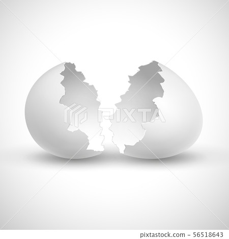 White opened easter with shell broken isolated vector illustration White opened easter with shell broken isolated vector illustration 56518643