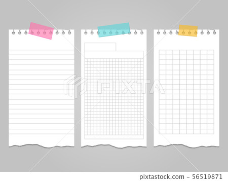 Ripped lined notebook pages templates for notes or memo Ripped lined notebook pages templates for notes or memo 56519871