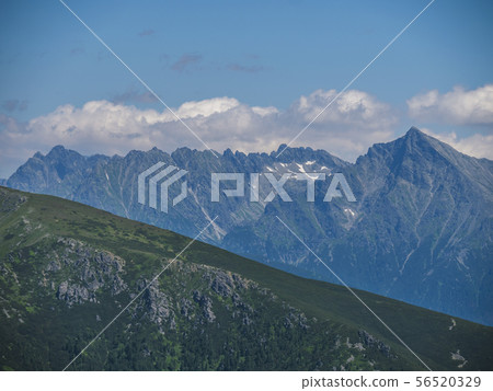 Mountain landscape of Western Tatra mountains or Rohace with view on high tatras with Krivan peak 56520329