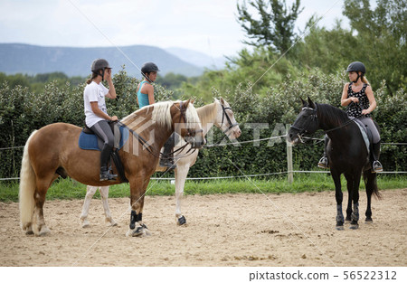riding girls and horses riding girls and horses 56522312