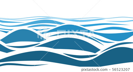 Blue water sea waves abstract vector background - Stock Illustration ...