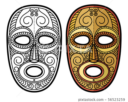 African, mexican aztec tribal mask isolated on white background African, mexican aztec tribal mask isolated on white background 56523259