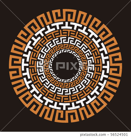 Ancient Greek round meander key 56524501