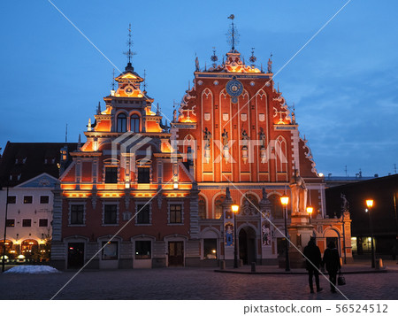 Old town of Latvia, Riga Blackhead Hall, Town Hall Square / Riga, Latvia 56524512
