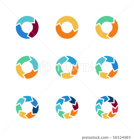 Circle arrows vector elements for process... - Stock Illustration ...