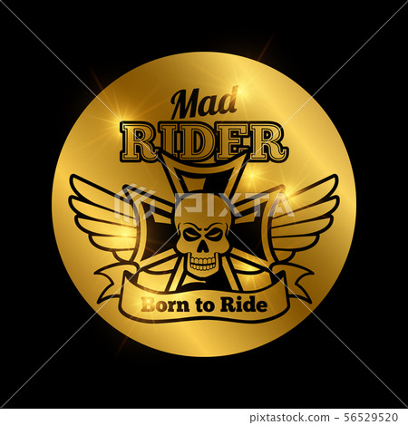Skull motorbike rider emblem Skull motorbike rider emblem 56529520