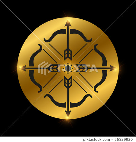 Medieval bow and arrows logo design Medieval bow and arrows logo design 56529920