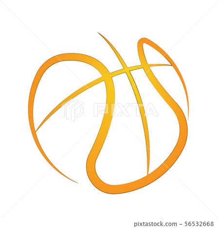 Basketball outline orange symbol background Basketball outline orange symbol background 56532668