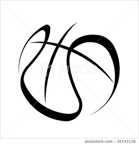 Basketball black outline symbol silhouette Basketball black outline symbol silhouette 56543136