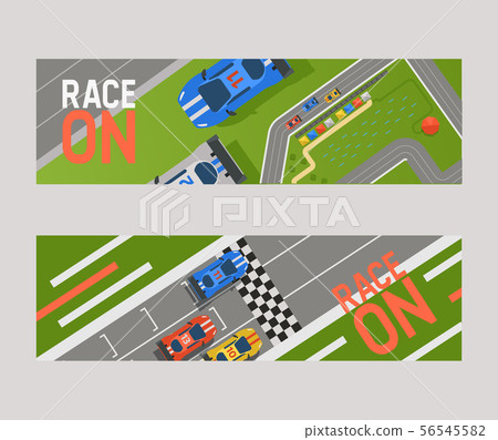 Racing track curve road, car sport track banner vector illustration. Transportation roadway design Racing track curve road, car sport track banner vector illustration. Transportation roadway design 56545582