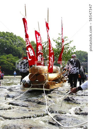 Events at Ise Shrine: River pulling and the Isuzu River, dedication ceremonies, shrine relocation ceremonies, first harvest pulling, Niiname-sai festival 56547347