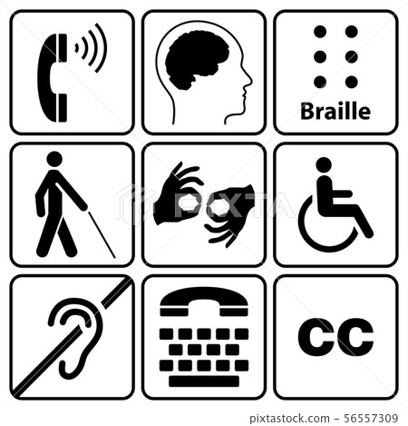 disability symbols and signs collection 56557309