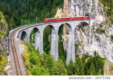 Landwasser Viaduct in Filisur, Switzerland Landwasser Viaduct in Filisur, Switzerland 56571308