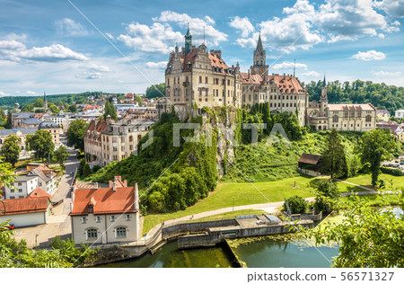Sigmaringen Castle in summer, Baden-Wurttemberg, 56571327