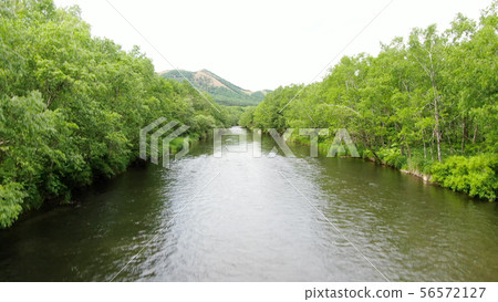 Aerial view of Kushiro River 56572127