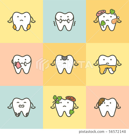 set of dental care, element for tooth concept - Stock Illustration ...