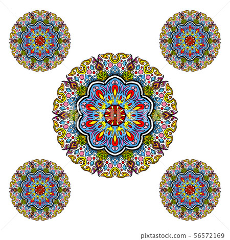 Colorful mandala by free hand draw style in kind 56572169