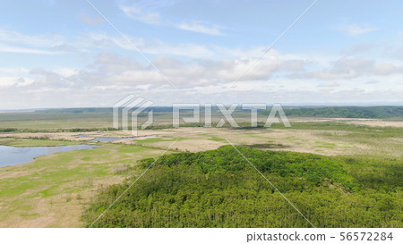 Aerial view of Lake Shirarutoro in Kushiro Marsh Aerial view of Lake Shirarutoro in Kushiro Marsh 56572284