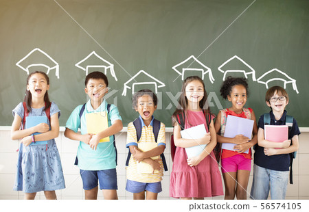 Group of diverse young students standing together Group of diverse young students standing together 56574105