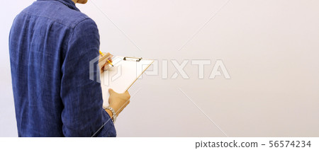 Man taking a questionnaire body parts copy space Man taking a questionnaire body parts copy space 56574234