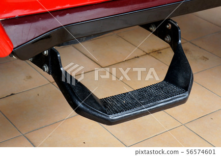 Close up of side step bar vehicle  pickup truck 56574601