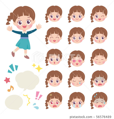 Facial expression Girl ① Illustration Facial expression Girl ① Illustration 56576489