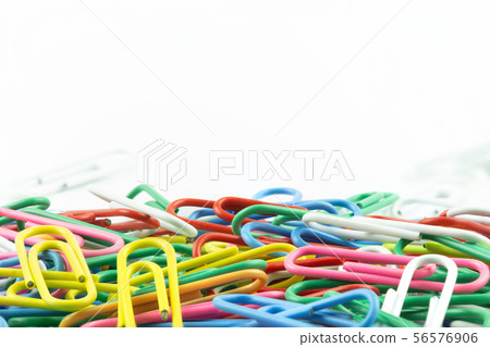 Paper clips colorful with copy space on top on Paper clips colorful with copy space on top on 56576906