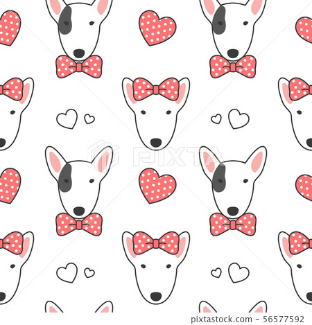 Bull terrier Seamless Pattern Background 56577592