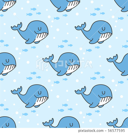 Cute whale Seamless Pattern Background Cute whale Seamless Pattern Background 56577595