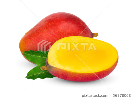 ripe mango with leaf isolated on white background ripe mango with leaf isolated on white background 56578068