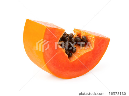 sliced ripe papaya fruit isolated on white sliced ripe papaya fruit isolated on white 56578180