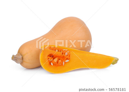 whole and slices butternut squash isolated on whole and slices butternut squash isolated on 56578181