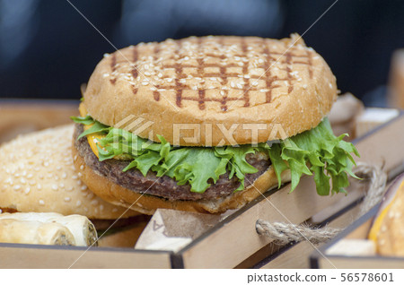 Fresh street food closeup . Fresh street food closeup . 56578601