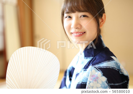 Yukata woman image in Japanese room Yukata woman image in Japanese room 56580010