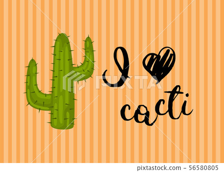 Vector horizontal illustration with wild desert cactus 56580805