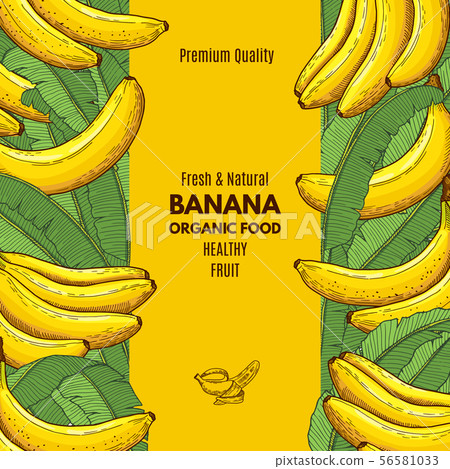 Retro poster with illustration of banana and place for your text Retro poster with illustration of banana and place for your text 56581033