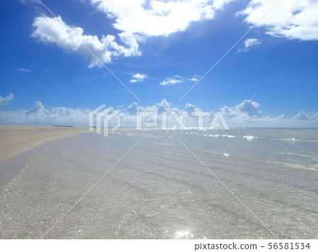 Beautiful backlit crystal blue sea and beach Beautiful backlit crystal blue sea and beach 56581534
