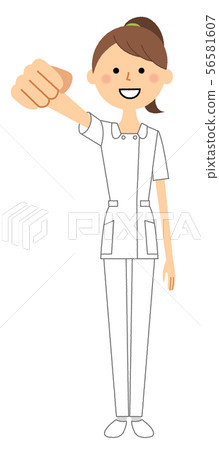 Nurse raising a fist - Stock Illustration [56581607] - PIXTA