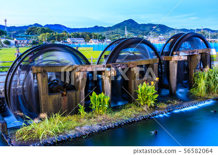 運營中的朝倉三重水車壁畫，夜景[福岡縣朝倉市] 56582064