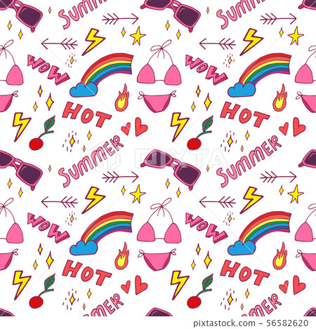 Summer pop art seamless pattern Summer pop art seamless pattern 56582620