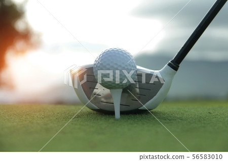 Golf ball and golf club in beautiful golf course a Golf ball and golf club in beautiful golf course a 56583010