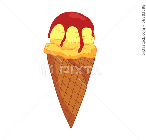 Hand drawn lemon ice cream. Hand drawn lemon ice cream. 56583398