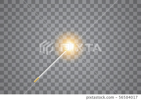 Golden Magic wand. Vector illustration. Isolated on transparent background. 56584017