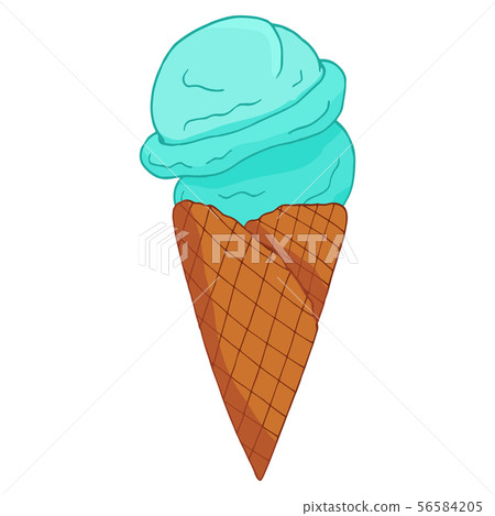 Hand drawn blue ice cream. Hand drawn blue ice cream. 56584205