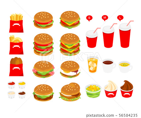 Food illustration "hamburger" 56584235
