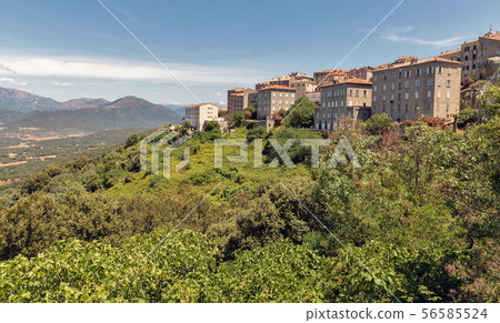 Medieval hilltop village Sartene in Corsica, 56585524